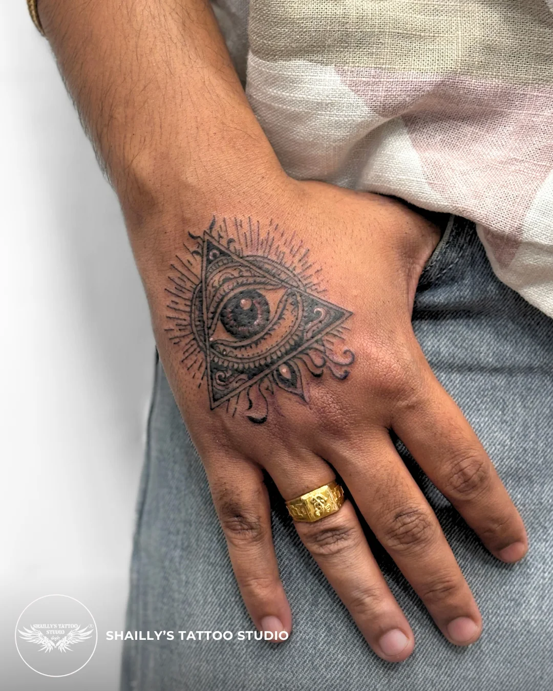 Detailed sacred geometry tattoo